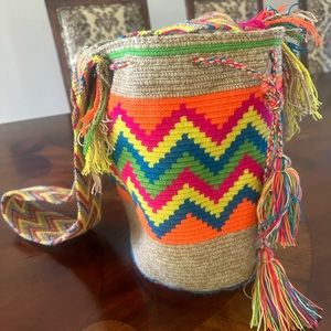 Neon wayuu crossbody bag